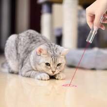 猫指针玩具，可充电，7 种可调节图案，互动小猫宠物狗红点追逐灯玩具，适合室内猫咪趣味玩耍锻炼 - 銀色 - 查看 2