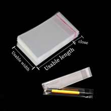 100 个透明自封礼品袋 - 多种尺寸，适合珠宝、糖果、饼干等 - 可重复使用的塑料包装袋，适合返校情人节 - 無色 - 查看 1