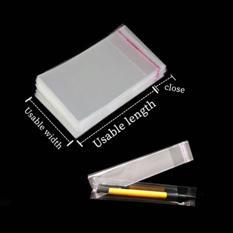 100 个透明自封礼品袋 - 多种尺寸，适合珠宝、糖果、饼干等 - 可重复使用的塑料包装袋，适合返校情人节 - 無色 - 查看 1