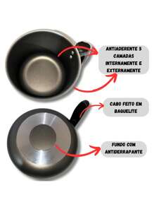 3-Piece Non-Stick Aluminum Boiler Mug Milk Bowl Set - 黑色 - 查看 2