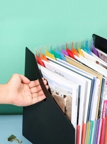 13 Grids Expandable Accordion File Folder, A4 Size, Student Exam Paper & Document Organizer - Multicolor - View 5