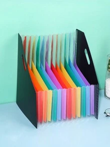 13 Grids Expandable Accordion File Folder, A4 Size, Student Exam Paper & Document Organizer - Multicolor - View 4