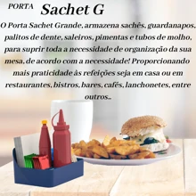 Kit 4 Napkin Holder Sachet Cruet Table Counter Countertop Organizer Multipurpose Holder With Dividers - 藍色 - 查看 7