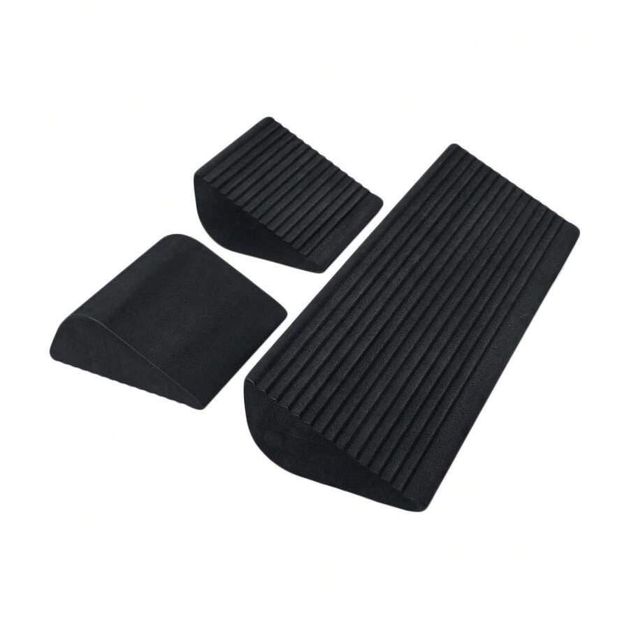 QFSPORTING Planche inclinée de yoga en matériau EVA noir, tapis d'équilibre de fitness, planche d'étirement des mollets pour les squats, le yoga, l'entraînement de force et le levage de poids - bloc de stabilité des jambes flexible à double face