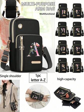 Women's Phone Bag, Mini Crossbody Bag, Vertical Coin Purse For Women, Sports Arm & Running Wrist Bag, Mini Casual Crossbody Phone Bag With Earphone Hole, Fashion White-Collar Workers College, Work, Business, Commute, Office, For Anniversary, For Couple, For Birthday Gift