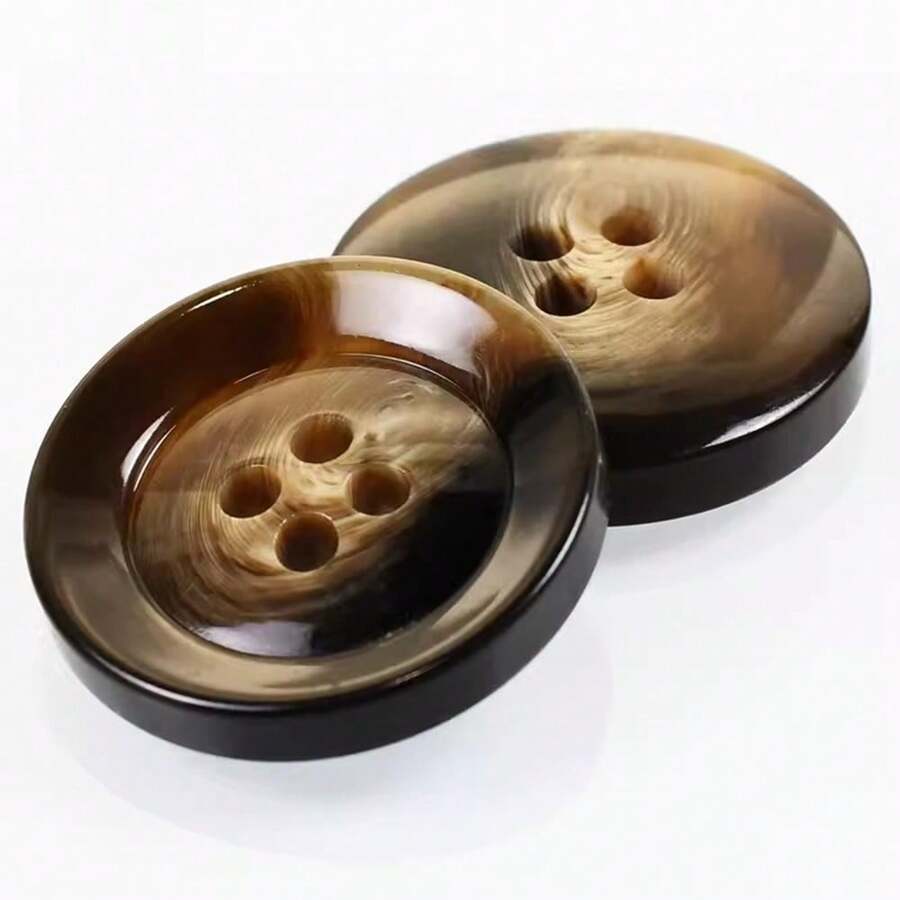 20pcs Round Resin Buttons Brown Sewing Buttons        4 Hole Round Buttons Buttons Decorative Arts & Crafts Supplies          Buttons Resin Sewing & Knitting Supplies.(Size:1.5cm/0.59in, 2.1cm/0.82in, 2.5cm/0.98in)