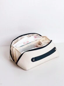 Foldable Travel Pillow Bag For Baby's Drool Bibs, Clothes, Accessories Storage, Mommy Bag - White - View 8