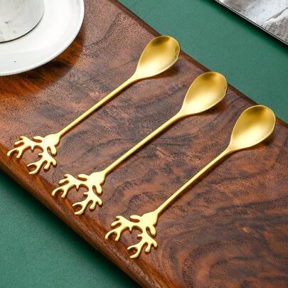 Christmas Gift Dessert Spoons, Reindeer Shaped Spoons Home Room Decoration, School Supplies