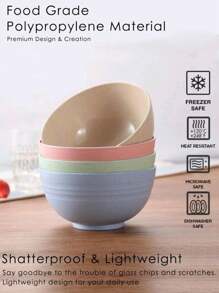 4pcs PP Bowl, Modern Magnetic Clasp Rice Noodle Bowl For Kitchen,Kitchen,Christmas Gift