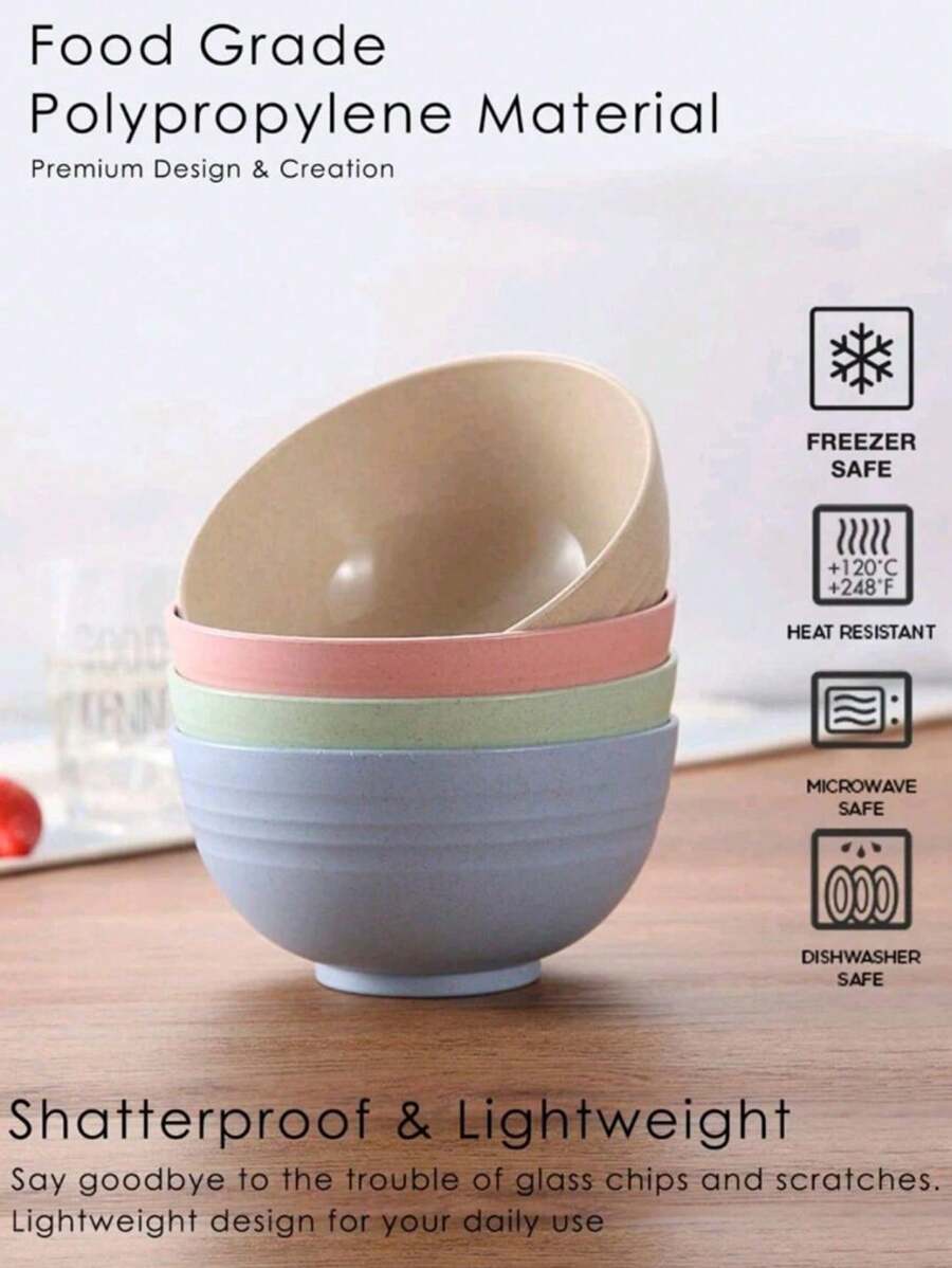 4pcs PP Bowl, Modern Magnetic Clasp Rice Noodle Bowl For Kitchen,Kitchen,Christmas Gift