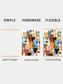 1入組北歐風格卡通貓各種色彩裝飾畫芯，適用於客廳和兒童房客廳，無框畫 - 彩色 - 查看 6