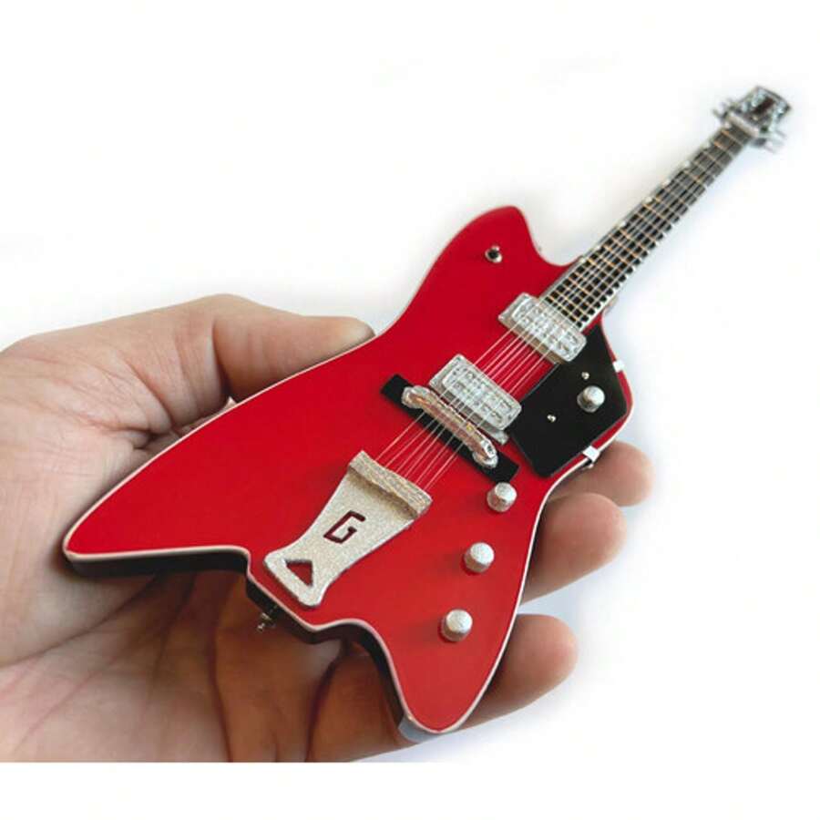 Figura coleccionable, réplica en miniatura de la guitarra Gretsch Jupiter Thunderbird roja de 1959 de la firma Billy Bo de Billy F Gibbons de ZZ Top [COLECCIONABLES]