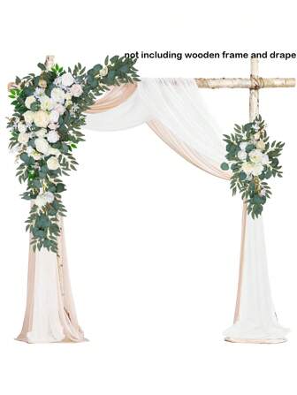 Lingqing Decoration Set Of 2 Wedding Arch Flowers,Artificial Flowers For Wedding Decor, Wedding Decorations For Reception And Wedding Backdrop, Valentine Day, Gift Gifts Birthday Graduation