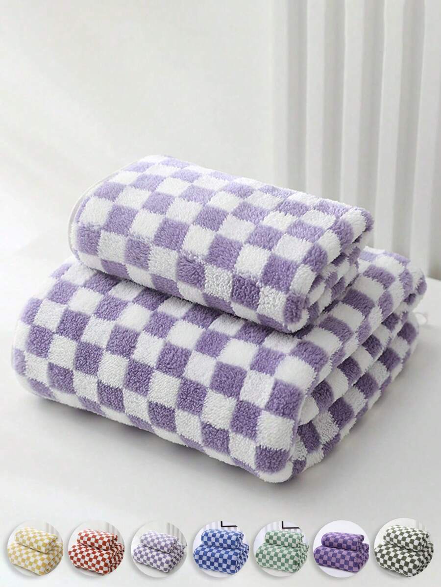 Bộ khăn tắm flannel kẻ caro hoặc khăn đơn - Khăn tắm cỡ lớn siêu mềm, thấm hút cao, lý tưởng cho spa, bơi lội, quấn tóc hoặc làm chăn phủ ghế sofa - 4 kích cỡ, phù hợp cho người lớn và các cặp đôi (34x75cm, 40x80cm, 70x140cm, 90x170cm)