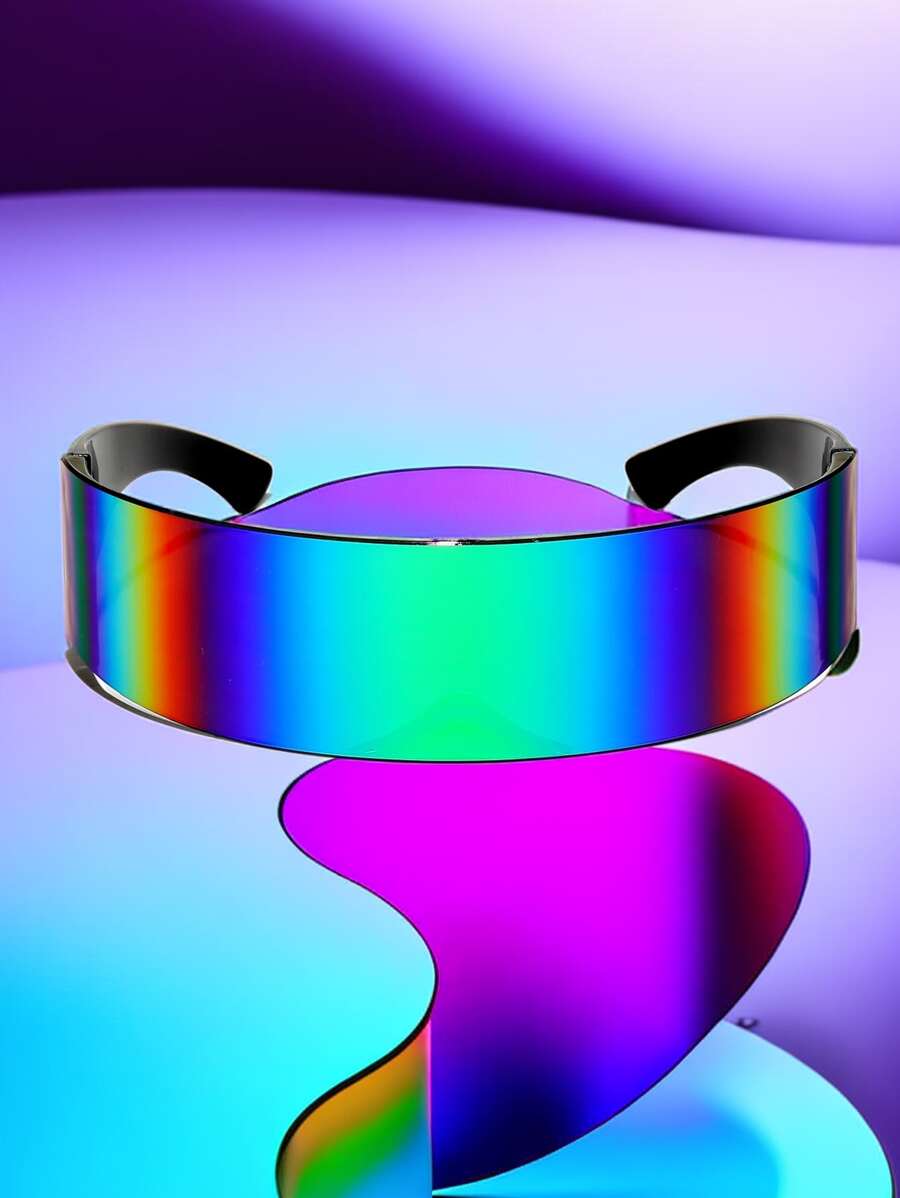 1 chiếc kính thời trang phản quang Cyberpunk tương lai dành cho nam, kính mắt thời trang mới lạ cho lễ hội âm nhạc, hòa nhạc, tiệc tùng, trang phục, chụp ảnh tự sướng, phụ kiện du lịch bãi biển, kính râm, phong cách đường phố và phù hợp với áo len, áo khoác, áo nỉ, quần da và quần túi hộp