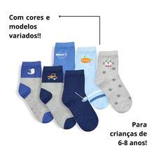 Kit 03 Men's Printed Cotton Non-Slip Socks 6-8 Comfortable, Warm - Nhiều màu - Xem 3