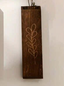 木质壁挂式花盆，适用于卧室、客厅、现代农舍风格，木质口袋壁挂花瓶，可放置干花和人造植物，家居装饰，房间装饰，墙面装饰礼品，生日和毕业礼物 - 原木色 - 查看 10
