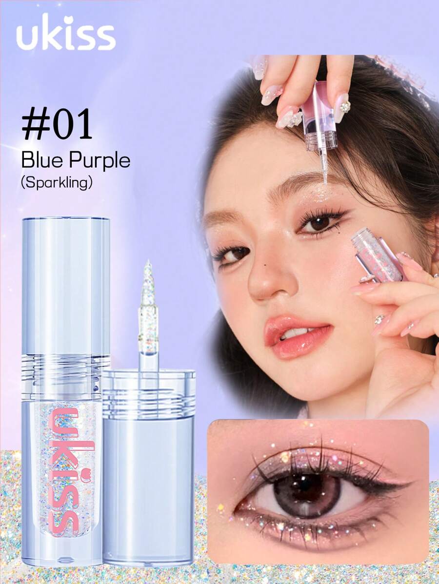 UKISS 1.5克闪亮液体眼影，钻石闪粉，持久闪亮眼影，轻盈柔滑