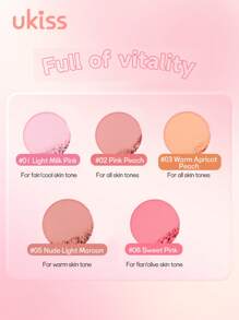 UKISS 霜状腮红棒，适合白皙/橄榄肤色，天鹅绒腮红色，带海绵头，隐藏皮肤毛孔，有色保湿霜，适用于眼部、脸颊，保湿轻盈腮红，轻盈水彩透明效果，Smooth Mate 面部腮红，轻盈、光滑、面部美容化妆品 - 06# Sweet Pink - 查看 8