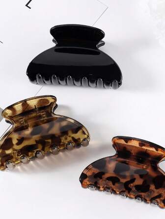 Medium Size Leopard Print Plastic Hair Claw Clips, Shower Hair Clips, Minimalist Women's Hair Claws Hair Jaw Clip Hair Clamps Hair Clutch Hair Catcher Clip Fall Winter Hair Accessories For Women For Vacation Outfits Woman