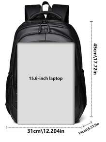 1 件防水耐磨男士大容量背包，旅行书包，学院，学校休闲背包纯色背包，运动度假必备，轻便可调节肩带，拉链 - 黑色 - 查看 10