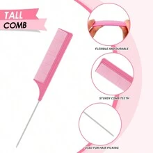 3 pièces Ensemble de brosses à cheveux pour coiffure lissée avec brosse de contour, brosse à poils, peigne queue de rat, ensemble de brosses à effiler pour lisser les petits cheveux et les cheveux rebelles (rose/noir/violet), brosse à cheveux, peigne, outils capillaires, produits et accessoires capillaires pour salon de coiffure, essentiels de voyage, rentrée scolaire, accessoires de voyage, accessoires capillaires pour femmes