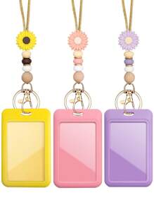 1pc Daisy Boho Style Detachable Silicone Beaded Lanyard, Suitable For Teachers, Students, Staff As Four Seasons Car Accessories Bag Charm Backpack For School Cute Goth Y2k Halloween Accessories Teachers Day Christmas Gift Ideas Bag Accessories Lanyards With Id Holder Car Accessories Bag Charms Car Accessories Friend Sister - Multicolor - View 2