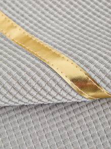 1pc Corn Plush Gold Edge Short Plush Sofa Throw Cover, 1234-Seat Sofa Seat Cushion, Braço, Capa de encosto, Antiderrapante, Todas as estações - Cinza claro - Ver 10