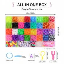 15 件/18 件/40 件混合款式/颜色橡皮筋手链套装，弹性橡皮筋织机套件，手链制作套件，编织 DIY 工艺礼品织机带套装 - 皮筋 - 查看 2