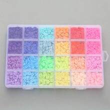 2400PCS Clay Beads For Bracelet Making 24 Colors 6MM Flat Round Polymer Beads Set, 1 Box Disc Heishi Beads With Pendants Letter Beads For Jewelry Necklace Making Kit