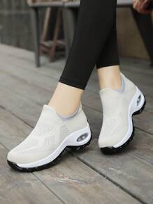 女士休闲弹力针织透气舞蹈便鞋