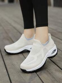 女士休闲弹力针织透气舞蹈便鞋