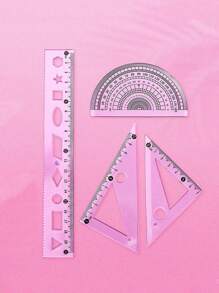 4-Piece Stationery Ruler Set  Bendable Ruler Multifunctional Ruler With Wavy Lines Student Supplies Drawing Markers School Supplies - Multicolor - View 9