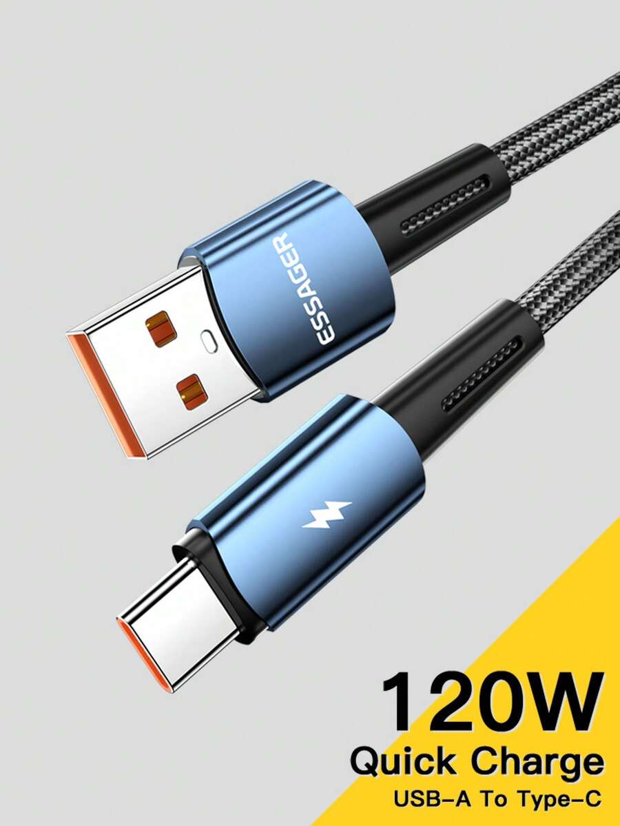 ESSAGER Cáp USB Type C 120W Sạc siêu nhanh Cáp 67W Sạc nhanh 6A Tương thích với Xiaomi 12Pro Redmi K50 Note 11Pro Black Shark5 Pro 4.9 558 Đánh giá - Màu xanh lam - Xem 1