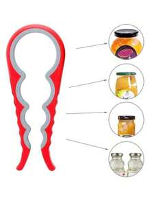 1 szt. Wielofunkcyjny otwieracz do słoików 4 w 1, antypoślizgowy ręczny otwieracz do butelek, odpowiedni dla i słabych dłoni - łatwy w użyciu otwieracz do kapsli, otwieracz do puszek i otwieracz do butelek - idealny dla osób starszych z (losowy kolor)
