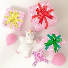 100 Pcs Gift Basket Pull Bow, 10 Colors (Small Color Difference) Spring Gift Wrap Decoration, Gold Trimmed Pull Bow With Ribbon, Large Pull Bow For Birthday Wedding Easter Gift Wrap,