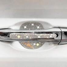 Haz Que Tu Coche Brille Con 8 Piezas De Pegatinas De Protección Contra Rasguños Del Mango De La Puerta De Coche Con Diamantes De Imitación
