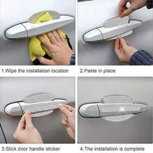 Haz Que Tu Coche Brille Con 8 Piezas De Pegatinas De Protección Contra Rasguños Del Mango De La Puerta De Coche Con Diamantes De Imitación