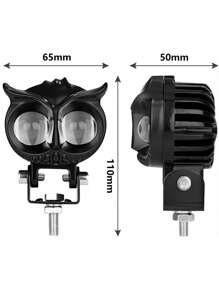 2 luces antiniebla LED con forma de búho, luces auxiliares para motocicleta, 40 W, luz de proyector blanca y ámbar para todas las motos, coches, SUV, ATV (paquete de 2) - Negro - Ver 4