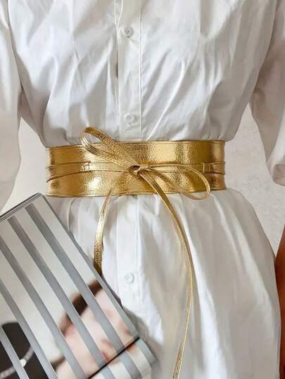 1pc Women Casual Elegant Solid Color PU Leather Belt, Fashion Versatile Dress Shirt Accessory Summer, School Fall, Autumn, Halloween