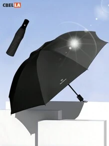 CasaBella Paraguas,Paraguas automático,Sombrilla Plegable Automática para Exterior de 8 Costillas, Protección Solar y Contra Rayos UV, Resistente al Agua y al Viento, Compacta y Portátil, Mini Paraguas,Ideal Para Salir, Protege Contra Quemaduras Solares y Lluvias, Perfecto Para Viajes, Trabajo y Escuela, Seguro y Resistente - Negro - Ver 2