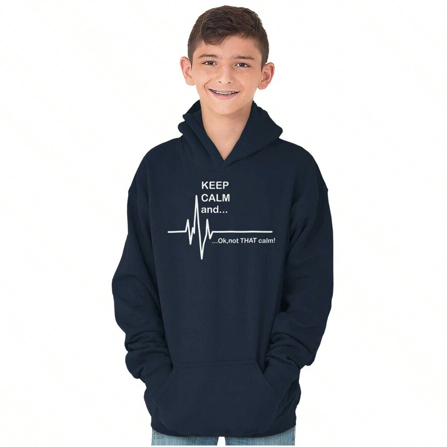 Keep Calm Funny EMT Humor Youth Hoodie Boy Girl