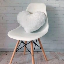 Luxury Short Plush Decorative Pillows Heart - trắng - Xem 2