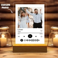 A Personalized Song Couple Collage Photo LED Night Light, Personalized Acrylic Night Light With Photos And Text, Customized Photo Lamp, Personalized Photo Collage LED Light, Couple Picture Frame, Personalized Photo Collage Gift, Bedroom Night Light, Birthday Gift, Couple Gift, Unique Wedding Gift, Anniversary Gift, Gift For Wife/Her/Girlfriend/Friends, Gift For Him/Boyfriend/Husband - Upload A Picture For A Personalized Birthday Present, Souvenir, Or Special Occasion Celebration.