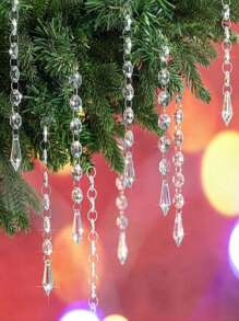 5 Stück Kristallkronleuchter Prismengläser, DIY Dekorationszubehör für Hochzeit und Feiertage, europäischer Stil Kerzenständer und Blumenrahmen Dekoration, Heimdekoration, Zimmer Dekoration, Wanddekoration - Transparent - Übersicht 1