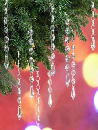 5 件水晶吊灯棱镜吊坠，婚礼和节日 DIY 装饰配件，欧式烛台和花框装饰，家居装饰，房间装饰，墙壁装饰