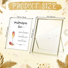 Mimosa Bar Kit Includes Mimosa Bar Sign Floating Frame Bridal Shower Decorations For Anniversary Festival Wedding Event Home Office Tabletop Shelf Engagement (Minimalism) - Nhiều màu - Xem 2