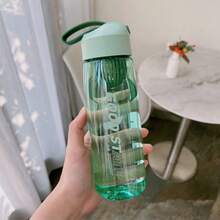 1 pieza, Vaso de agua deportivo portátil para correr y fitness, vaso de filtro de agua tipo Ins, vaso de plástico, vaso de té, con correa anti-caída y escala, tipo de filtro, capacidad 550ml, aleatorio - Multicolor - Ver 5