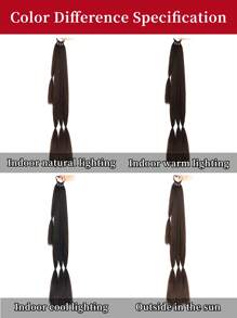 2 Pcs Long Black-Brown Braided Ponytail Extension With Hair Tie Straight Wrap Around Hair Extensions Ponytail Natural Soft Synthetic Hair Piece For Women Daily Wear 26inch 30inch 34 Inch