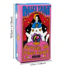 Paws Tarot Future In Your Paws，78 张猫塔罗牌，纸牌游戏，独特的塔罗牌，可爱的塔罗牌，适合猫爱好者和塔罗牌初学者，非常适合派对娱乐 - 彩色 - 查看 2